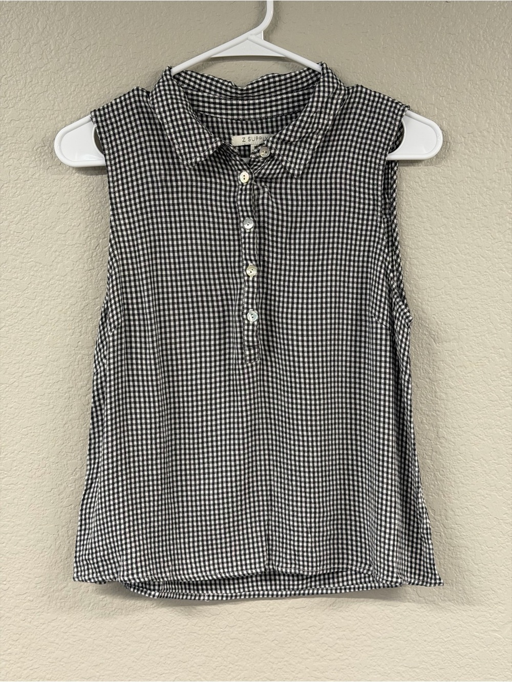 Z Supply Black and White Gingham Button-Up